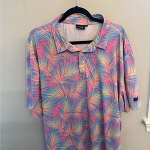 Pink and Blue Boxy Polo Button Down Shirt